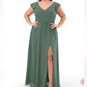 Azazie Claudine Size 18 Dress Eucalyptus